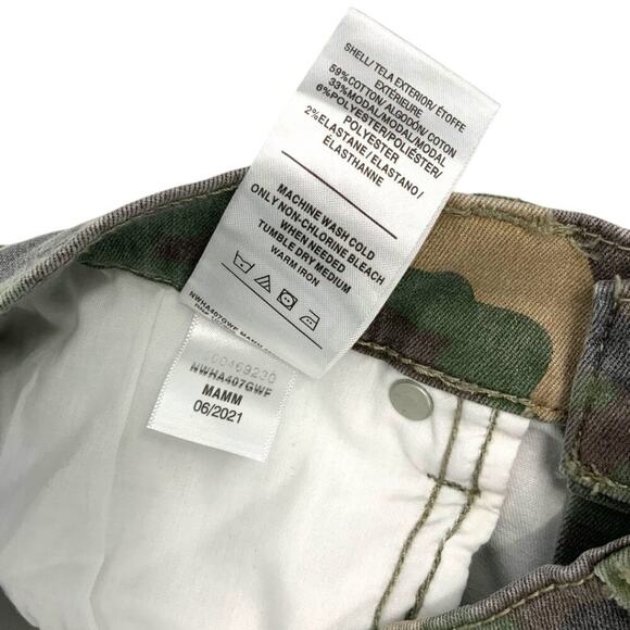 Hudson Barbara High Waist Camo Raw Hem Ankle Skinny Jeans Mammoth Size 28 NWT - Picture 6 of 8